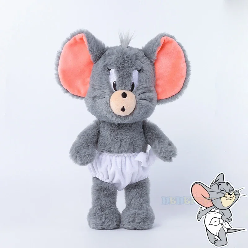 25cm New Tuffy Soft Plush Toys with Imitation Rabbit Fur Fabric, Tom and Jerry Plush Dolls, Cute Tom Cat Throw Pillow