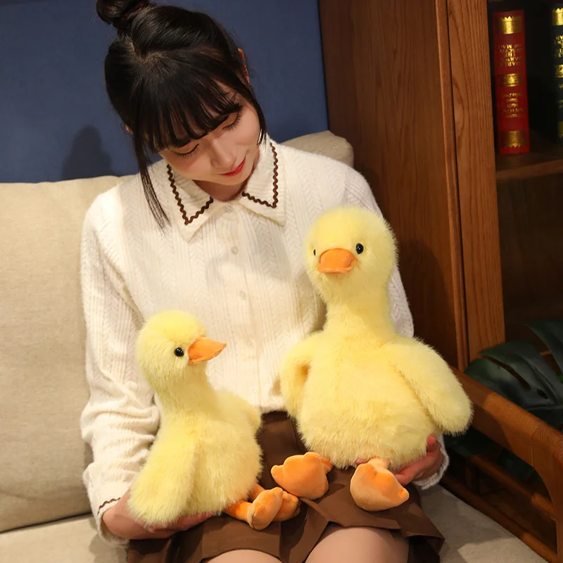Kawaii Simulation Yellow Duck Plush Toy Lifelike White Black Duck Plushies Long Hair Animal Doll Boys Girls Sleeping Gift - Image 5