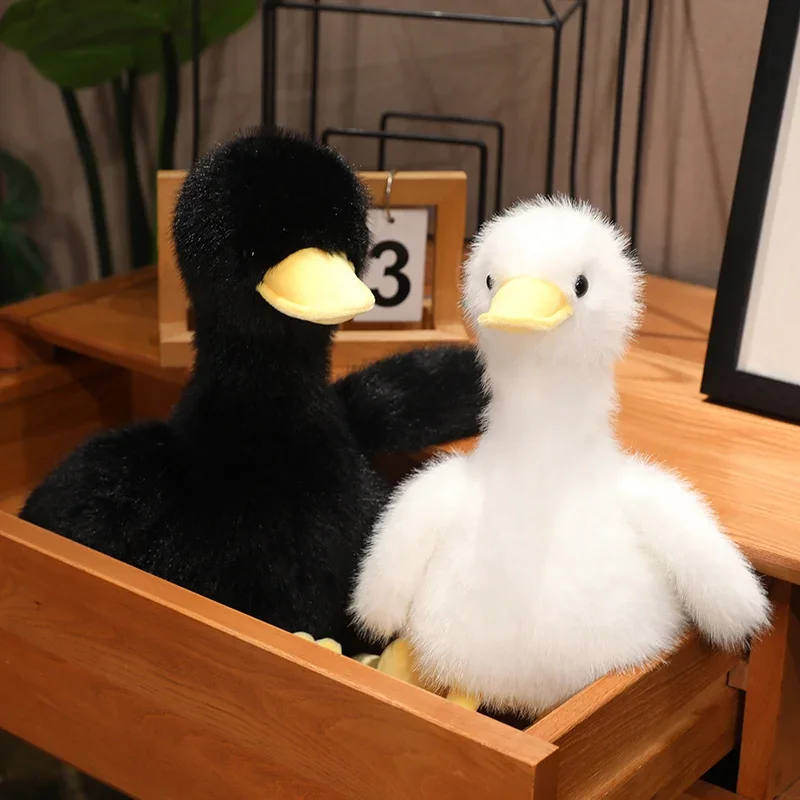 Kawaii Simulation Yellow Duck Plush Toy Lifelike White Black Duck Plushies Long Hair Animal Doll Boys Girls Sleeping Gift Kawaii Simulation Yellow Duck Plush Toy Lifelike White Black Duck Plushies Long Hair Animal Doll Boys Girls Sleeping Gift