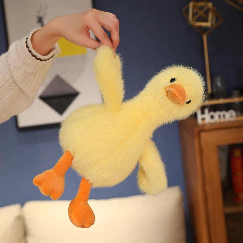 Kawaii Simulation Yellow Duck Plush Toy Lifelike White Black Duck Plushies Long Hair Animal Doll Boys Girls Sleeping Gift - Image 4