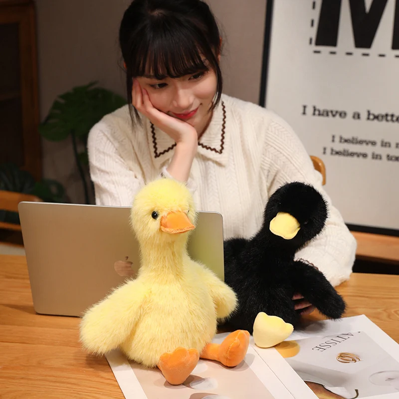 Kawaii Simulation Yellow Duck Plush Toy Lifelike White Black Duck Plushies Long Hair Animal Doll Boys Girls Sleeping Gift Kawaii Simulation Yellow Duck Plush Toy Lifelike White Black Duck Plushies Long Hair Animal Doll Boys Girls Sleeping Gift