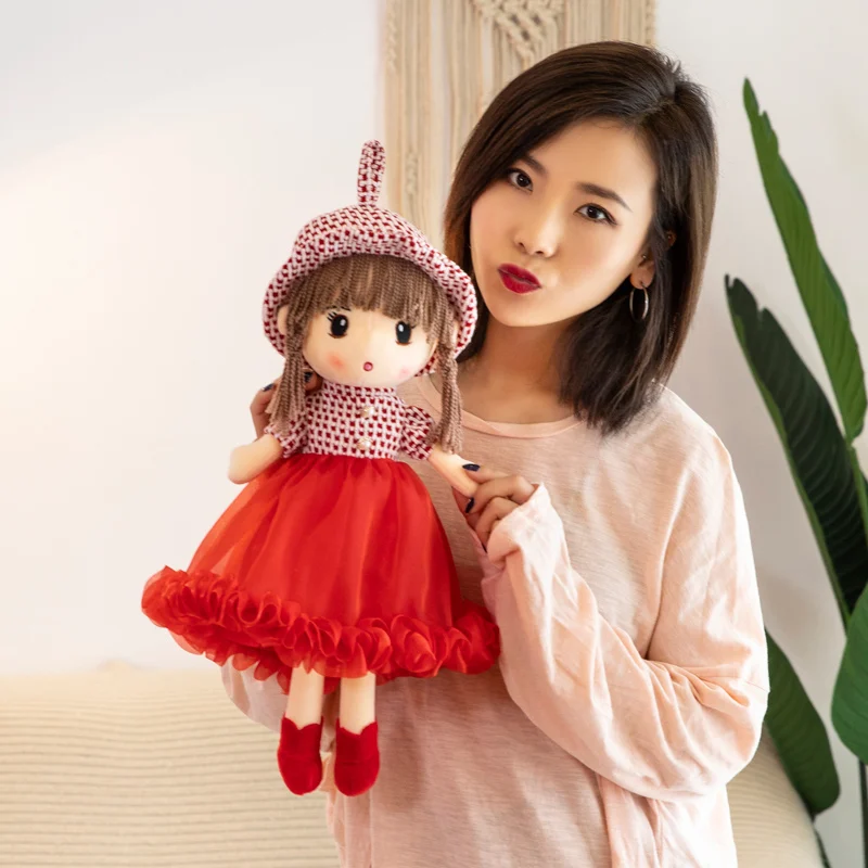 Stuffed Dolls Kawaii Children Plush Wedding Doll New Cute Toys Sweet Model Girls Boys Baby Plush Toy Dolls for Girls