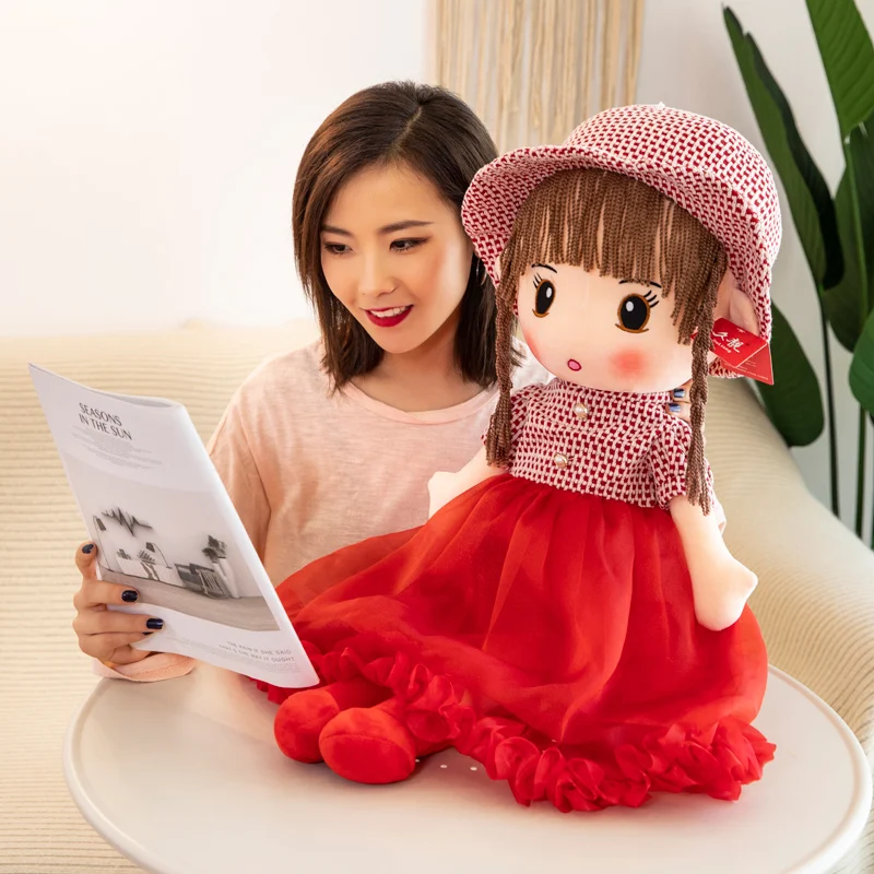 Stuffed Dolls Kawaii Children Plush Wedding Doll New Cute Toys Sweet Model Girls Boys Baby Plush Toy Dolls for Girls