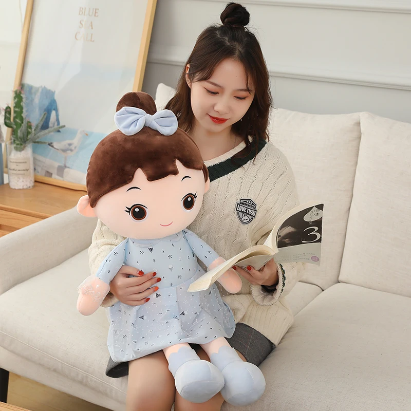 45-90CM Cute Angel Girl Plush Toy Lovely Stuffed Anime Figure Doll Wear Beautiful Dress Soft Toys For Girls Boys Christmas Gifts