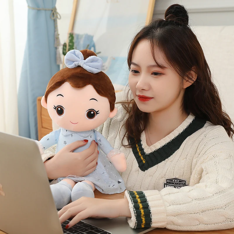 45-90CM Cute Angel Girl Plush Toy Lovely Stuffed Anime Figure Doll Wear Beautiful Dress Soft Toys For Girls Boys Christmas Gifts