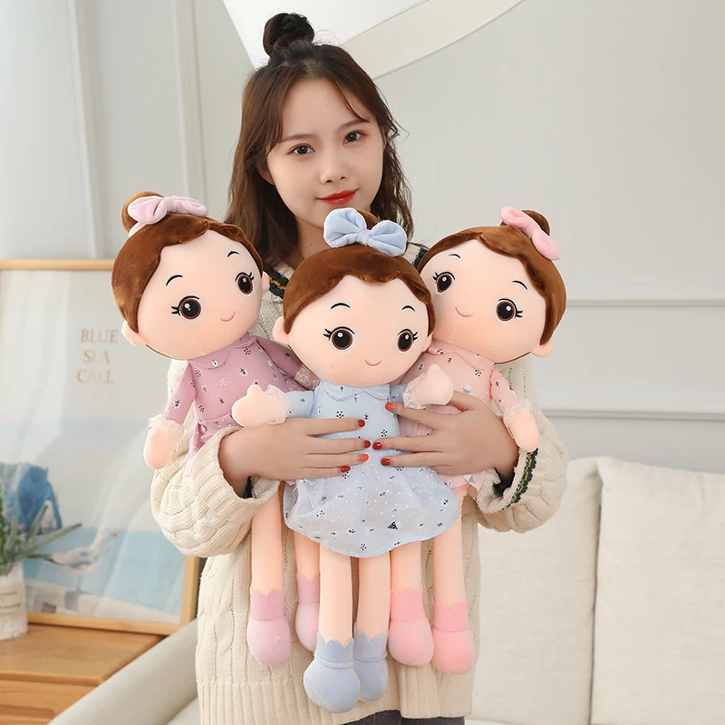 45-90CM Cute Angel Girl Plush Toy Lovely Stuffed Anime Figure Doll Wear Beautiful Dress Soft Toys For Girls Boys Christmas Gifts