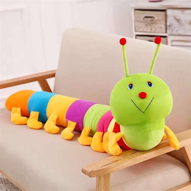 50-230cm Colorful Caterpillar Plush Toy Soft Pillow Worm Caterpillar Figure Doll Kids Stuffed Plush Toys Birthday Gift