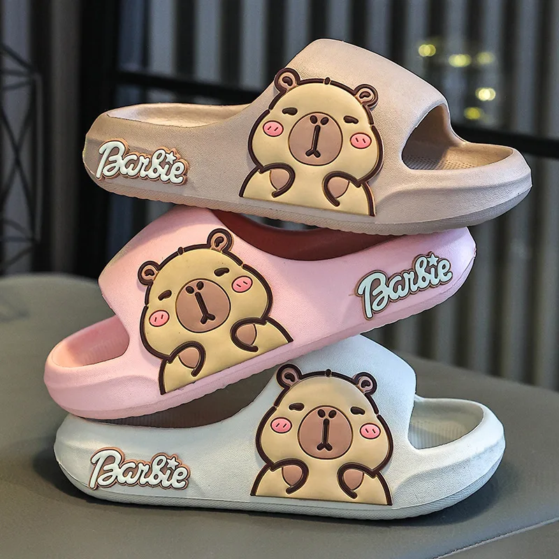 Children Slippers Cute Cartoon Girl EVA Home Slippers 2-16 Years Old Capibala Boys Non Slip Soft Soled Bathroom Slippers