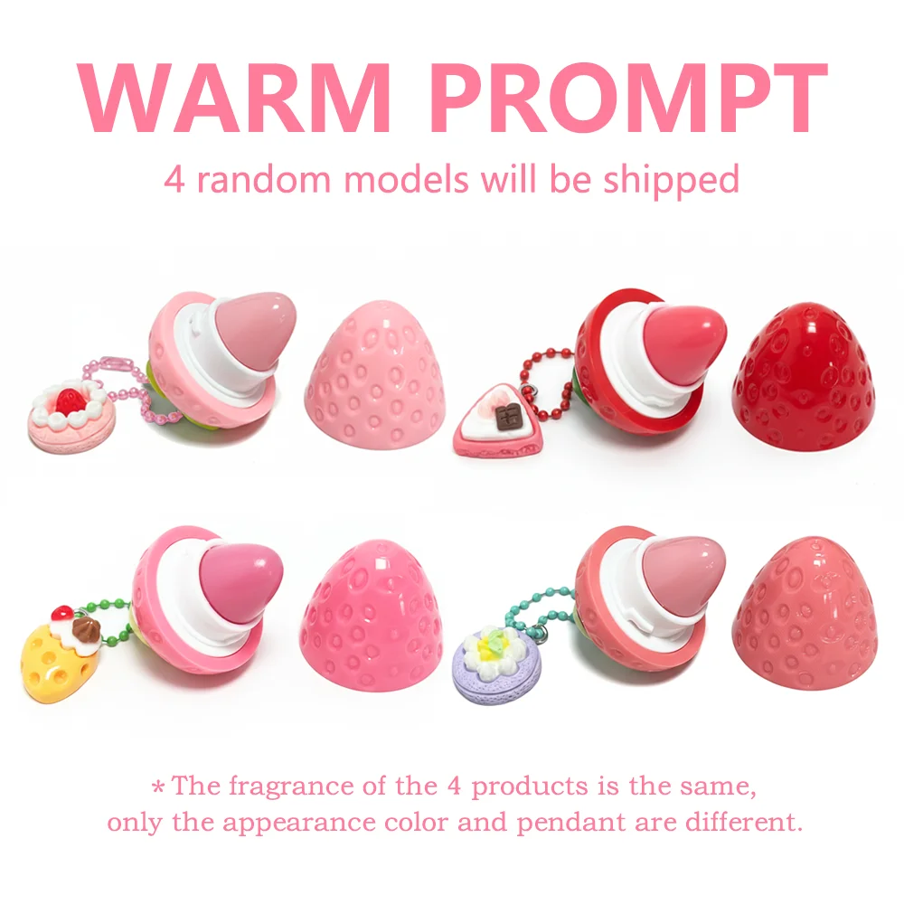 4-Color Random Sending Strawberry Lip Gloss Lipstick Moisturizing Winter Antifreeze Anti Crack Moisturizing Lasting lip balm