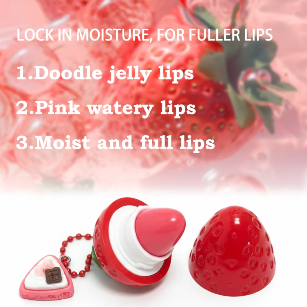 4-Color Random Sending Strawberry Lip Gloss Lipstick Moisturizing Winter Antifreeze Anti Crack Moisturizing Lasting lip balm