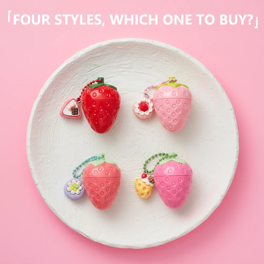 4-Color Random Sending Strawberry Lip Gloss Lipstick Moisturizing Winter Antifreeze Anti Crack Moisturizing Lasting lip balm