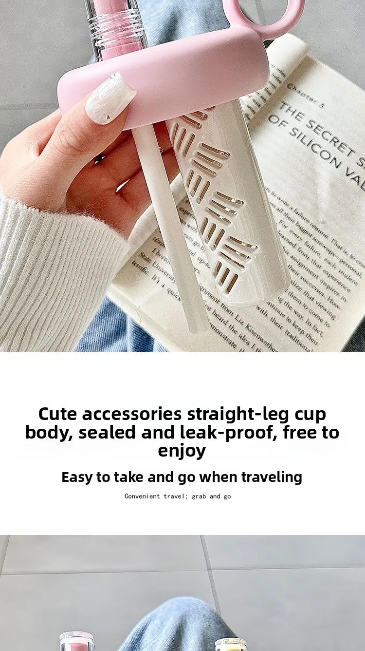 Hello kitty cartoonsummergirls plastic cup cute high appearance straw large capacity student portable sports water cup wholesale