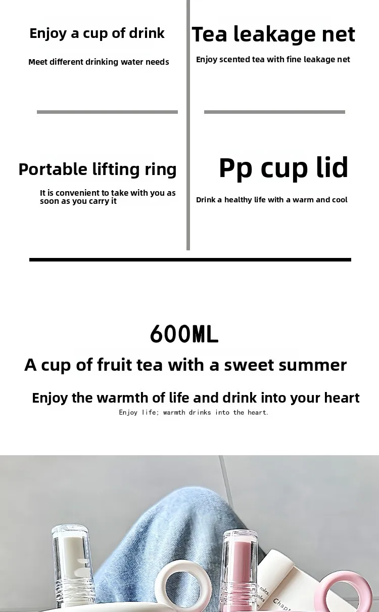 Hello kitty cartoonsummergirls plastic cup cute high appearance straw large capacity student portable sports water cup wholesale