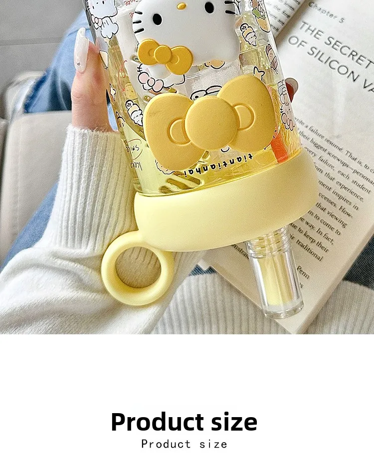 Hello kitty cartoonsummergirls plastic cup cute high appearance straw large capacity student portable sports water cup wholesale